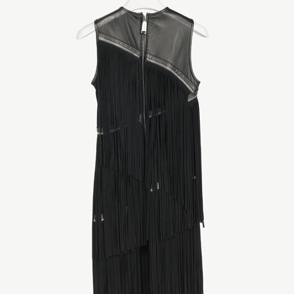 Dsquared2 PF/15 Black Suede-Fringe Sleeveless Mini Dress - Picture 3 of 13